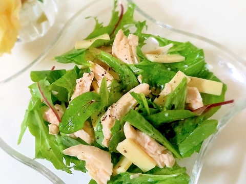 麹生活しましょ☘サラダチキンとチーズのサラダꕤ୭*